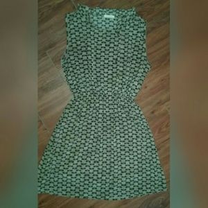 Square neck beige dragonfly dress