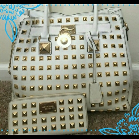 Large Michael kors White studded Hamilton