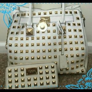 Large Michael kors White studded Hamilton