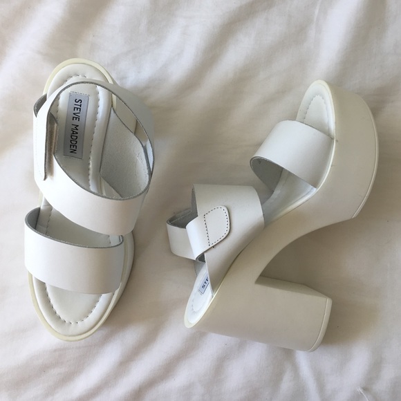 Steve Madden white platform shoes