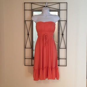 Salmon Pink Tube-top Dress