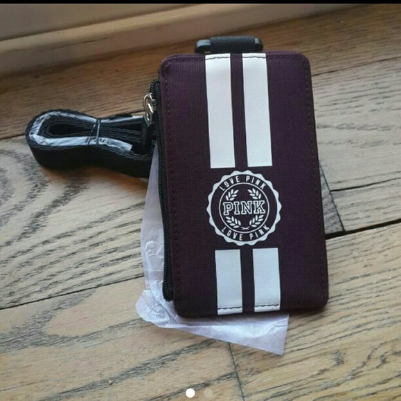Victoria's Secret PINK Maroon Holder with lanyard
