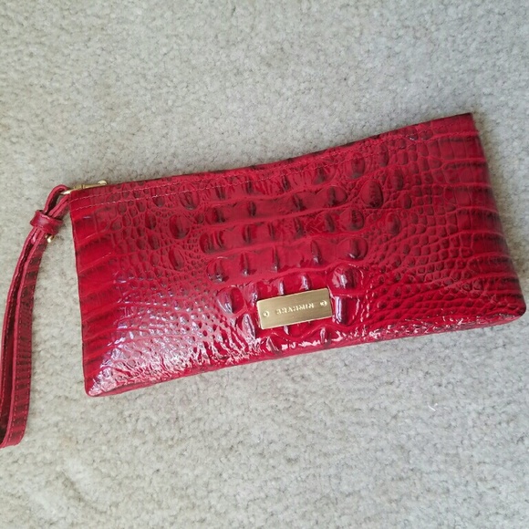Red Snakeskin Clutch