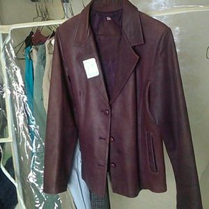 Purple leather jacket