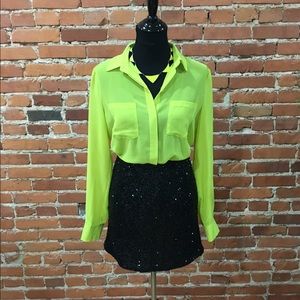 Black sequin mini skirt
