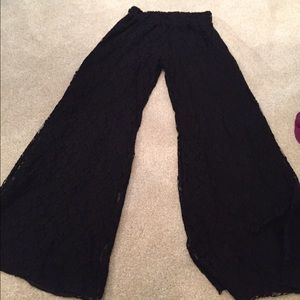 Black lace pants