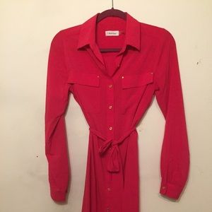 Calvin Klein button down pink dress