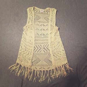 Justice Girls Crochet Fringe Vest