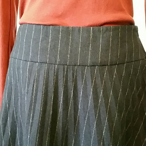 Navy blue pinstripe skirt