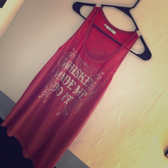 "Whiskey Made Me Do It" Country Girl tank top. - Picture 1 of 3
