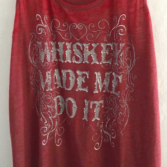 "Whiskey Made Me Do It" Country Girl tank top. - Picture 2 of 3