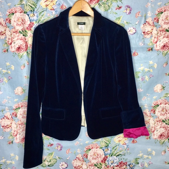J.Crew- Dark blue velvet blazer