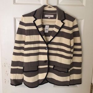 Striped cotton-knit sweater