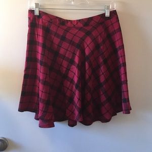 red plaid circle skirt
