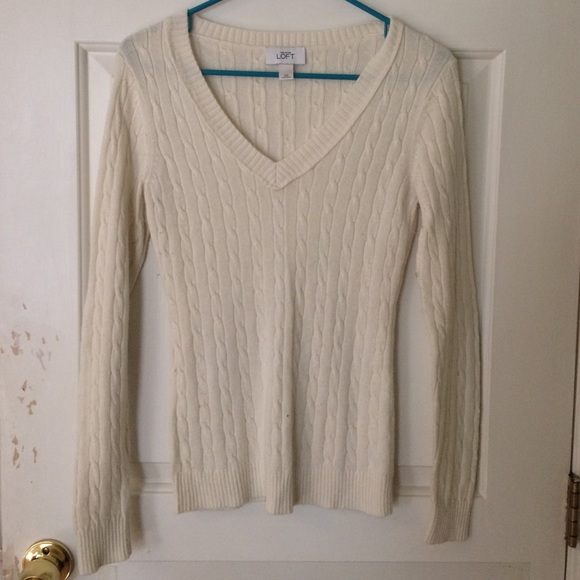 Cream cable-knit sweater