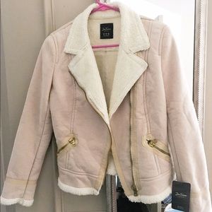 NWT Beautiful ZARA suede/ faux shearling coat!