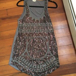 Gorgeous grey sequined urban outfitters tank