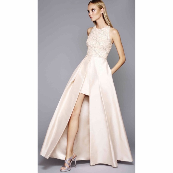 Stunning champagne/blush evening dress: size 2/4