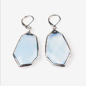 Worn once, clear light blue drop earrings