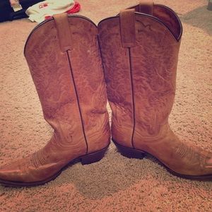 Dan post women's cowboy boots size 9 brown leather