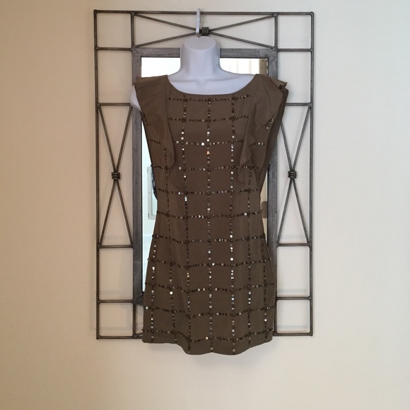 Olive Green Sequin Dress