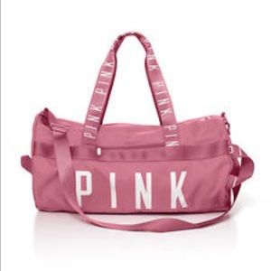 Pink duffle bag
