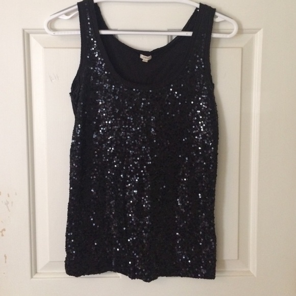 Black sequin tank
