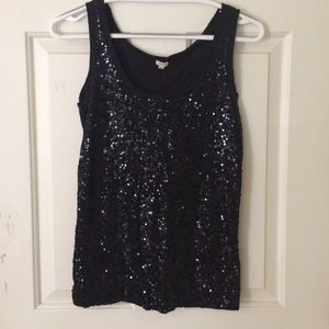 Black sequin tank