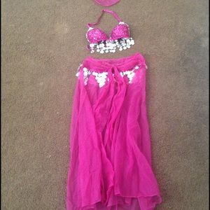 Belly Dancer Costume - Hot Pink Arabian Nights