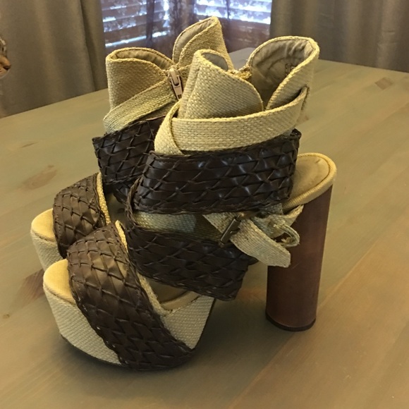 Jeffrey Campbell Havana last brown & tan heels