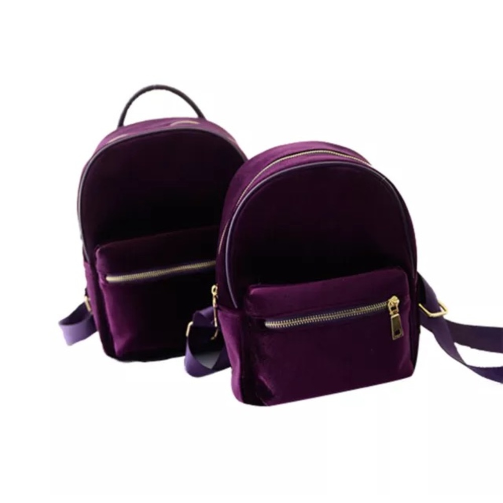 🎉HOST PIC🎉 PURPLE MINI VELVET BACKPACK PURSE - Picture 5 of 7
