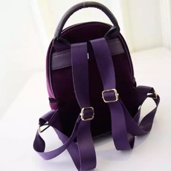 🎉HOST PIC🎉 PURPLE MINI VELVET BACKPACK PURSE - Picture 2 of 7