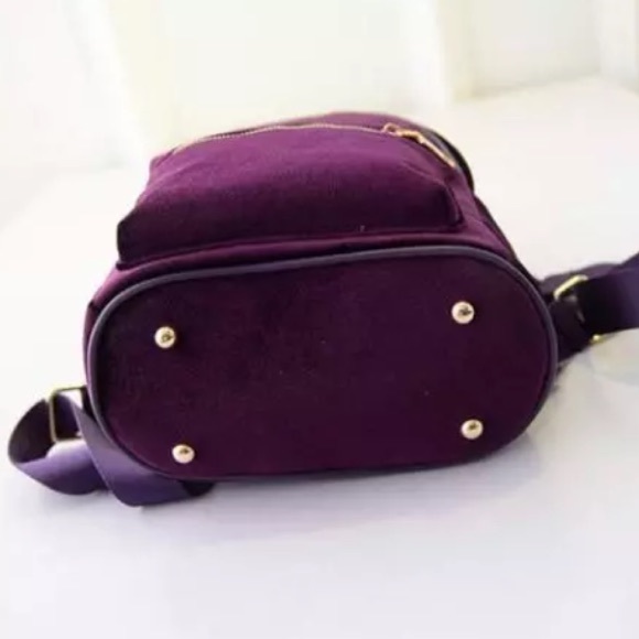🎉HOST PIC🎉 PURPLE MINI VELVET BACKPACK PURSE - Picture 3 of 7