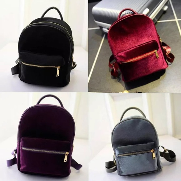 🎉HOST PIC🎉 PURPLE MINI VELVET BACKPACK PURSE - Picture 7 of 7