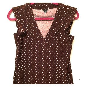 Cap sleeve multi-color blouse