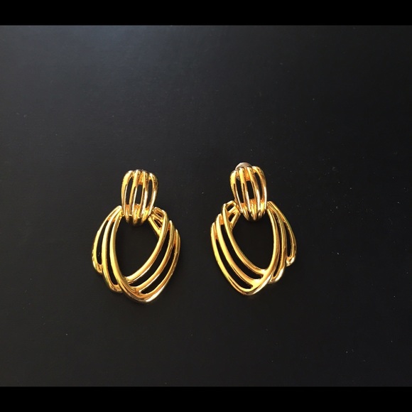 Gold post earrings