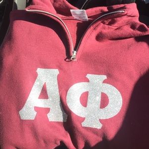 Alpha Phi quarter zip pullover
