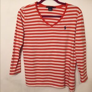 Orange & cream stripped Ralph Lauren Polo shirt