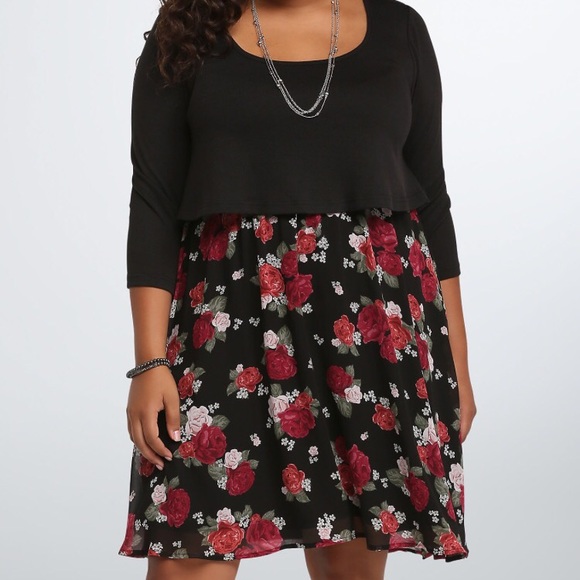 Torrid Floral Print Skater Dress