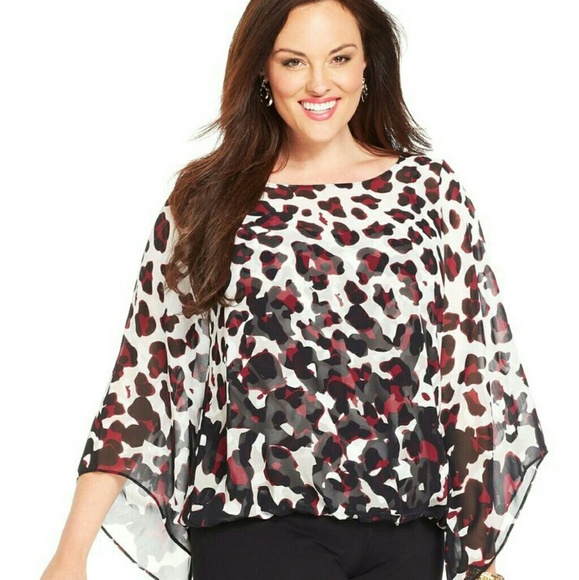 Alfani Tops - Purple Leopard Print Blouse