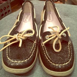 Like New Black and Tan Glitter Sperry's