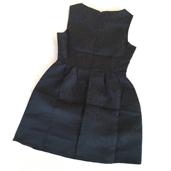 Black Fit & Flair Dress with Rhinestone Necklace - Picture 6 of 6