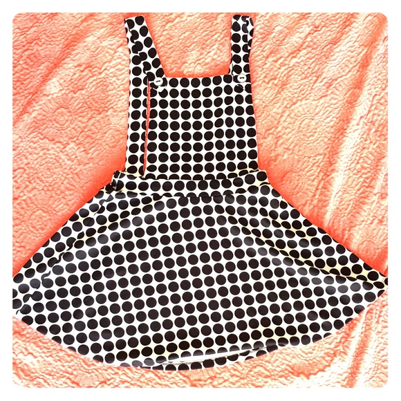 Black and White Polka Dot Overall Dress