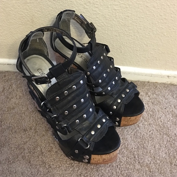 Cathy Jean black strappy heels