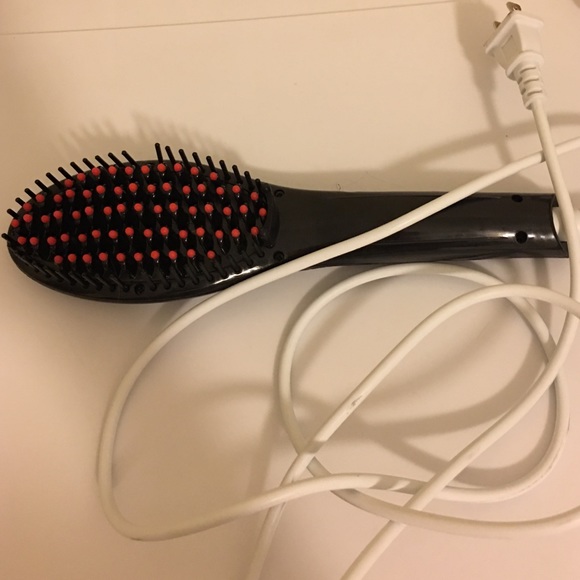 Electric hair brush straightener