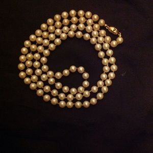 Vintage HAND KNOTTED Champagne color  Monet Pearls
