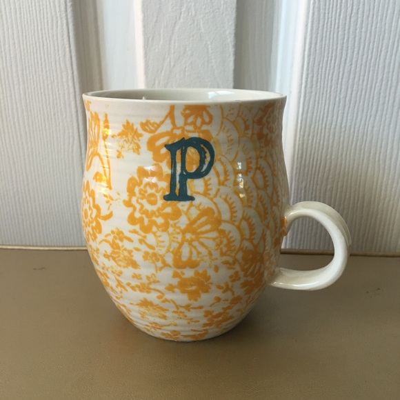 anthropologie other p initial mug poshmark
