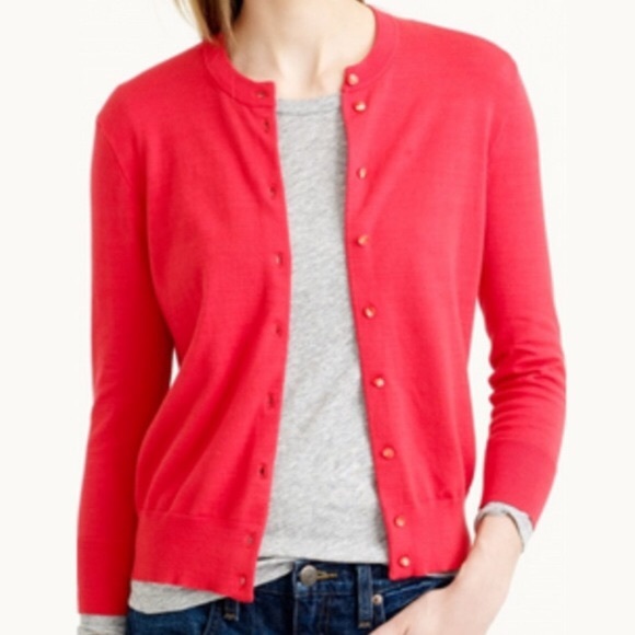 J Crew Jackie Cardigan Red Xxs