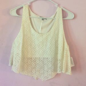 White Lacey crop top