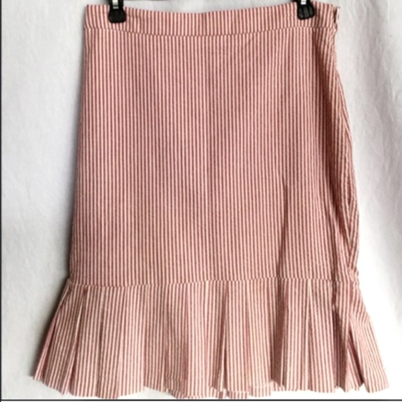 Seersucker Pleated Skirt